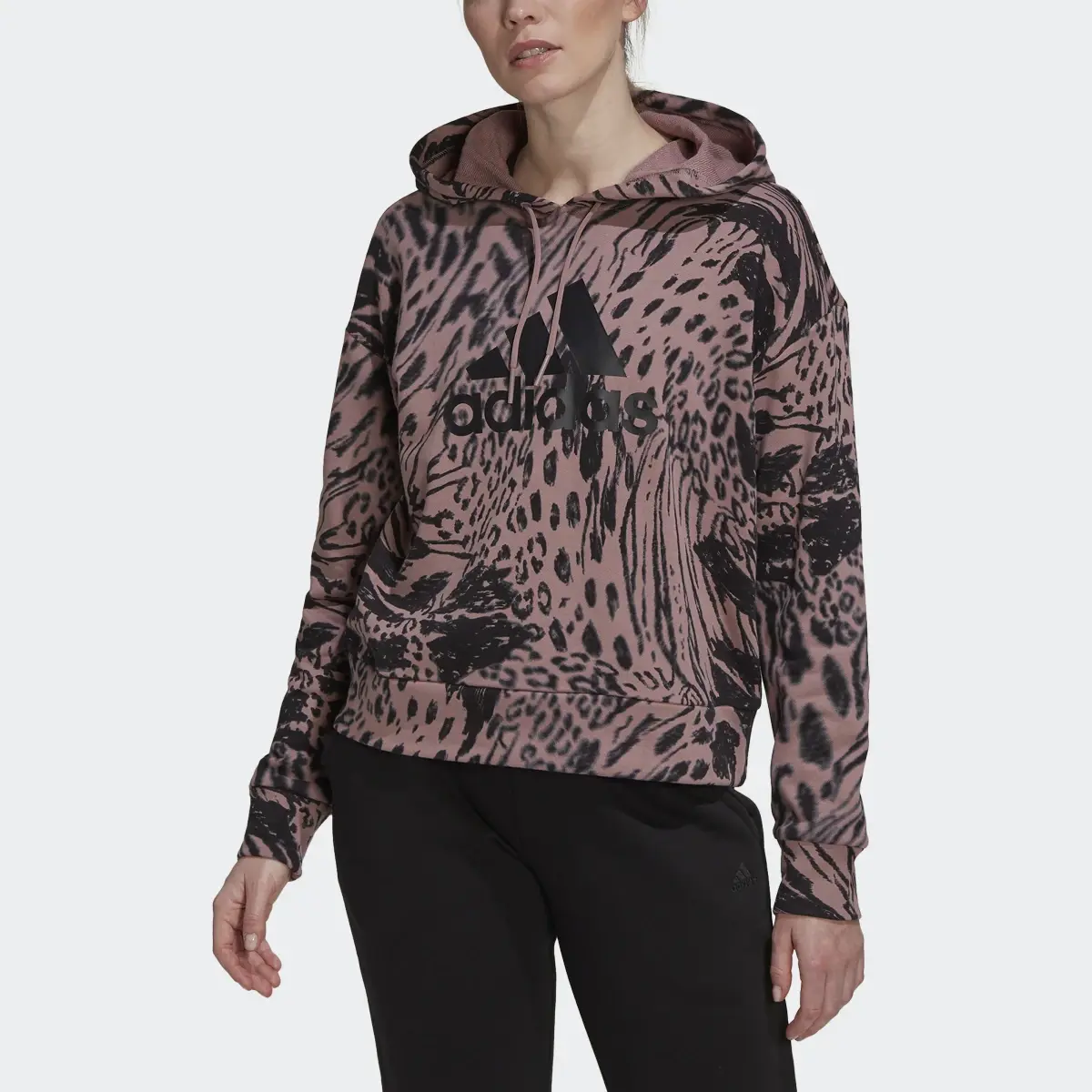 Adidas Future Icons Animal Print Hoodie. 1