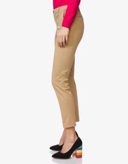 Slim fit cotton camel chinos