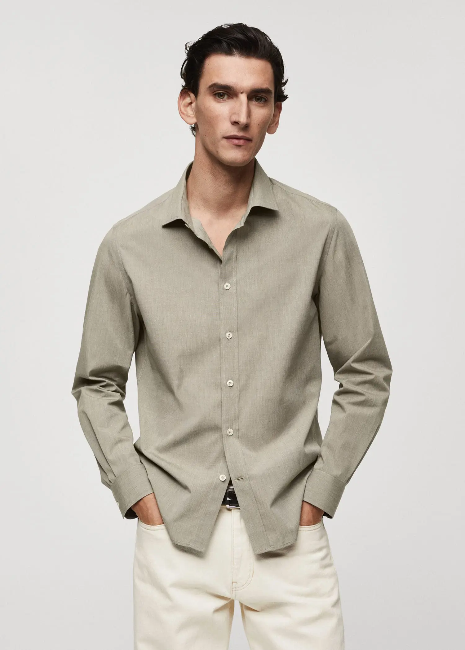 Mango Fil-à-fil cotton shirt. 1