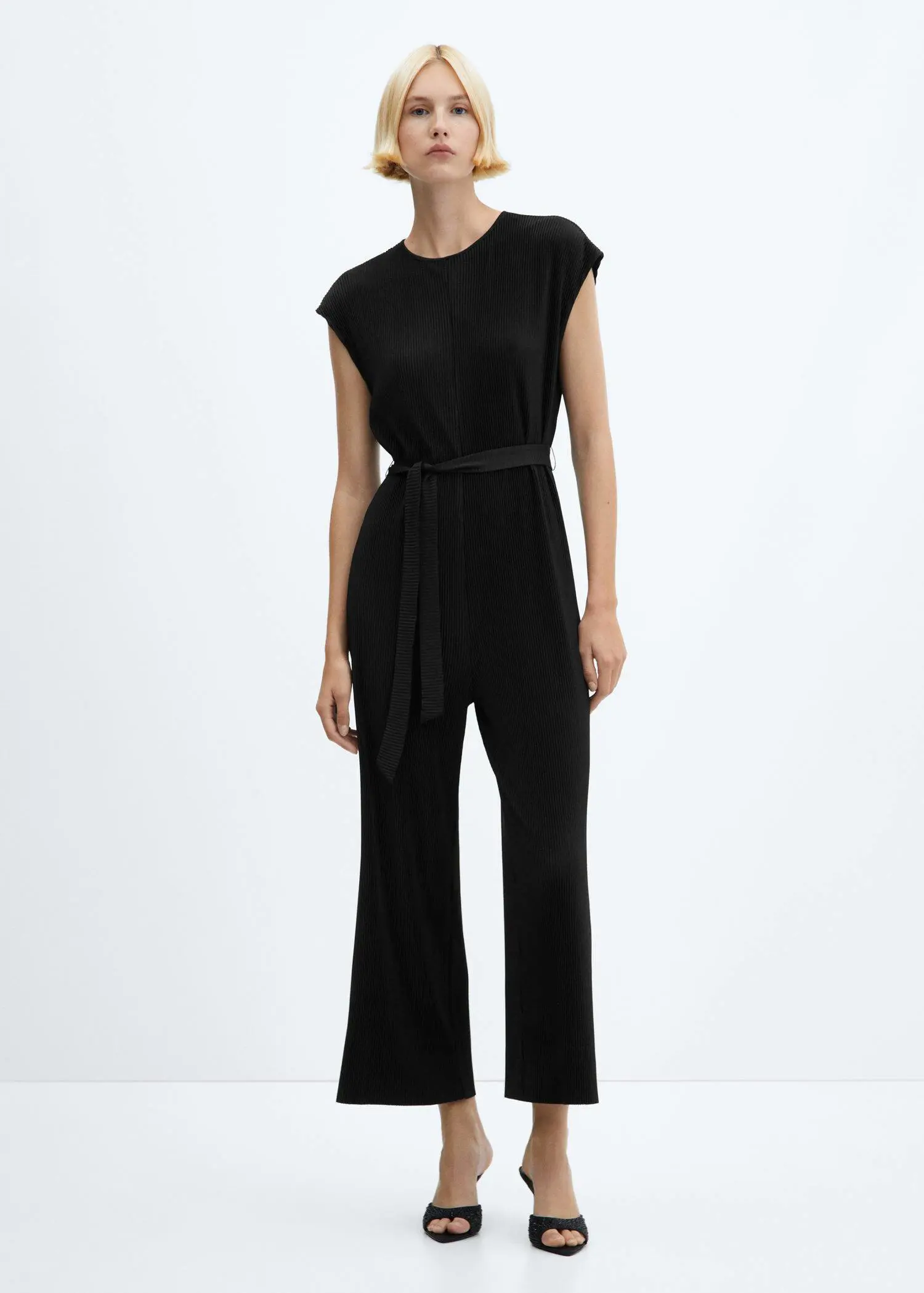 Mango Pleated jumpsuit with bow. 1