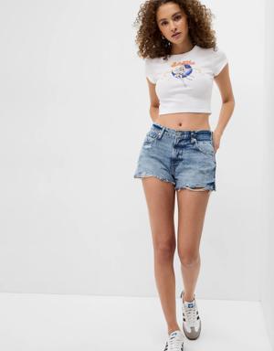 PROJECT GAP 2" Low Rise Denim Beach Shorts with Washwell blue