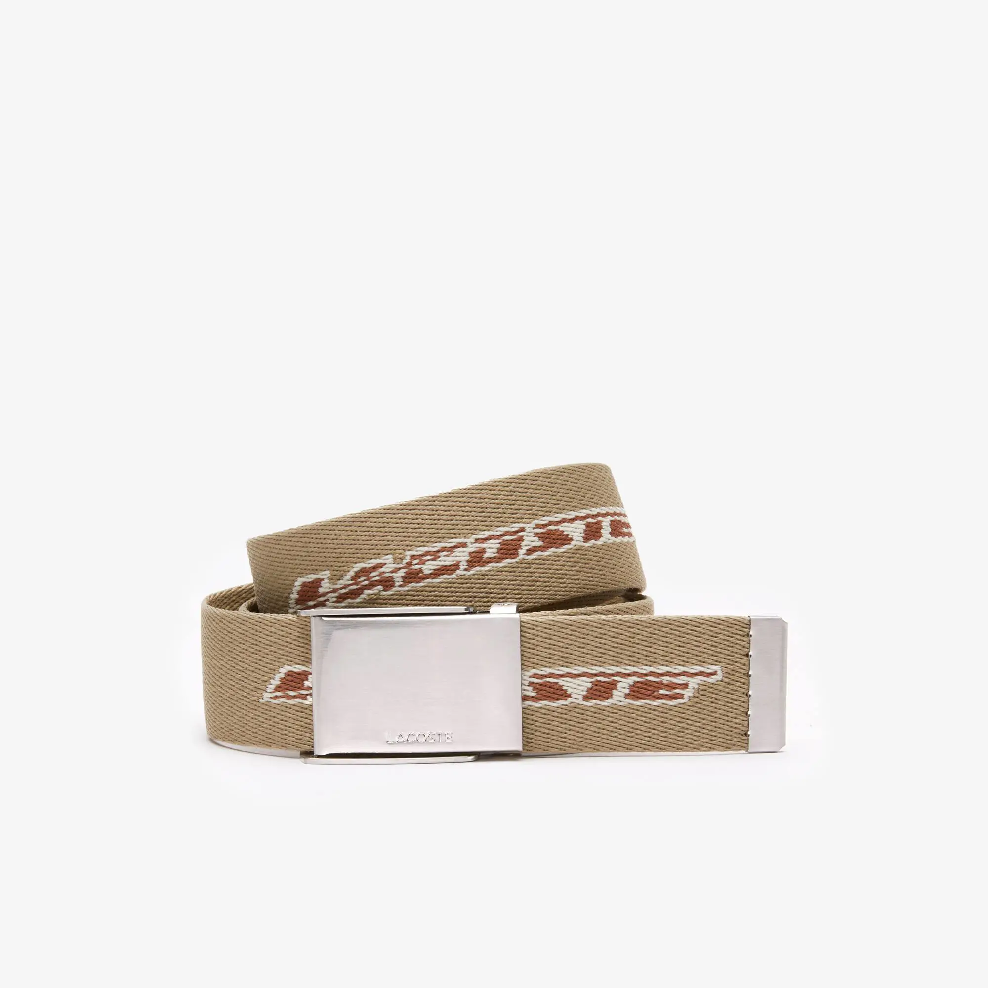 Lacoste Men’s Lacoste Contrast Logo Print Belt. 1