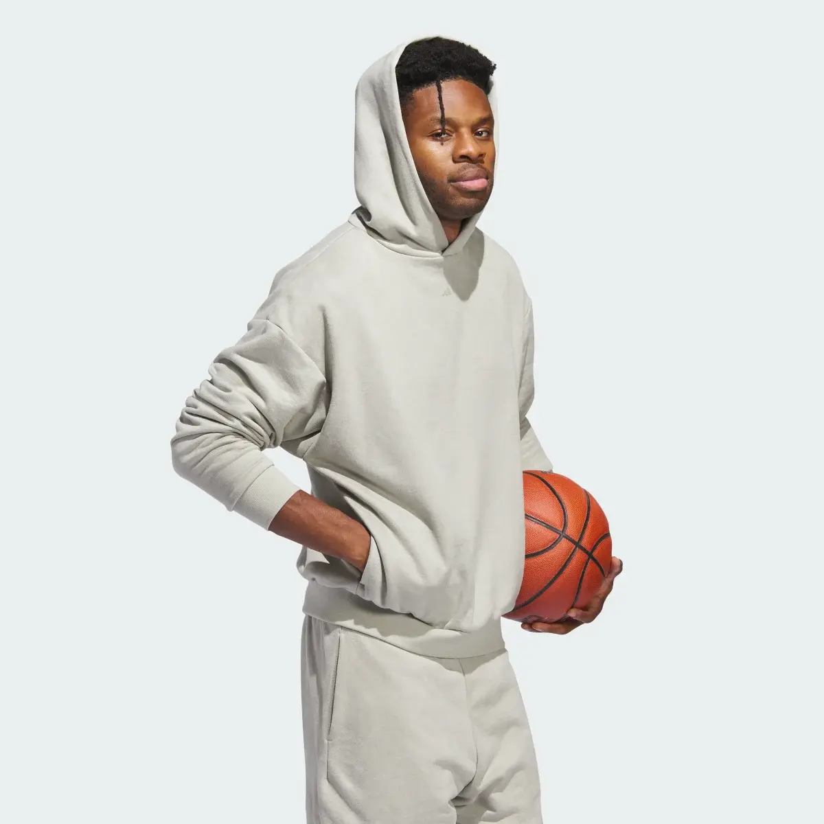 Adidas Hoodie de basketball à capuche suédé. 3