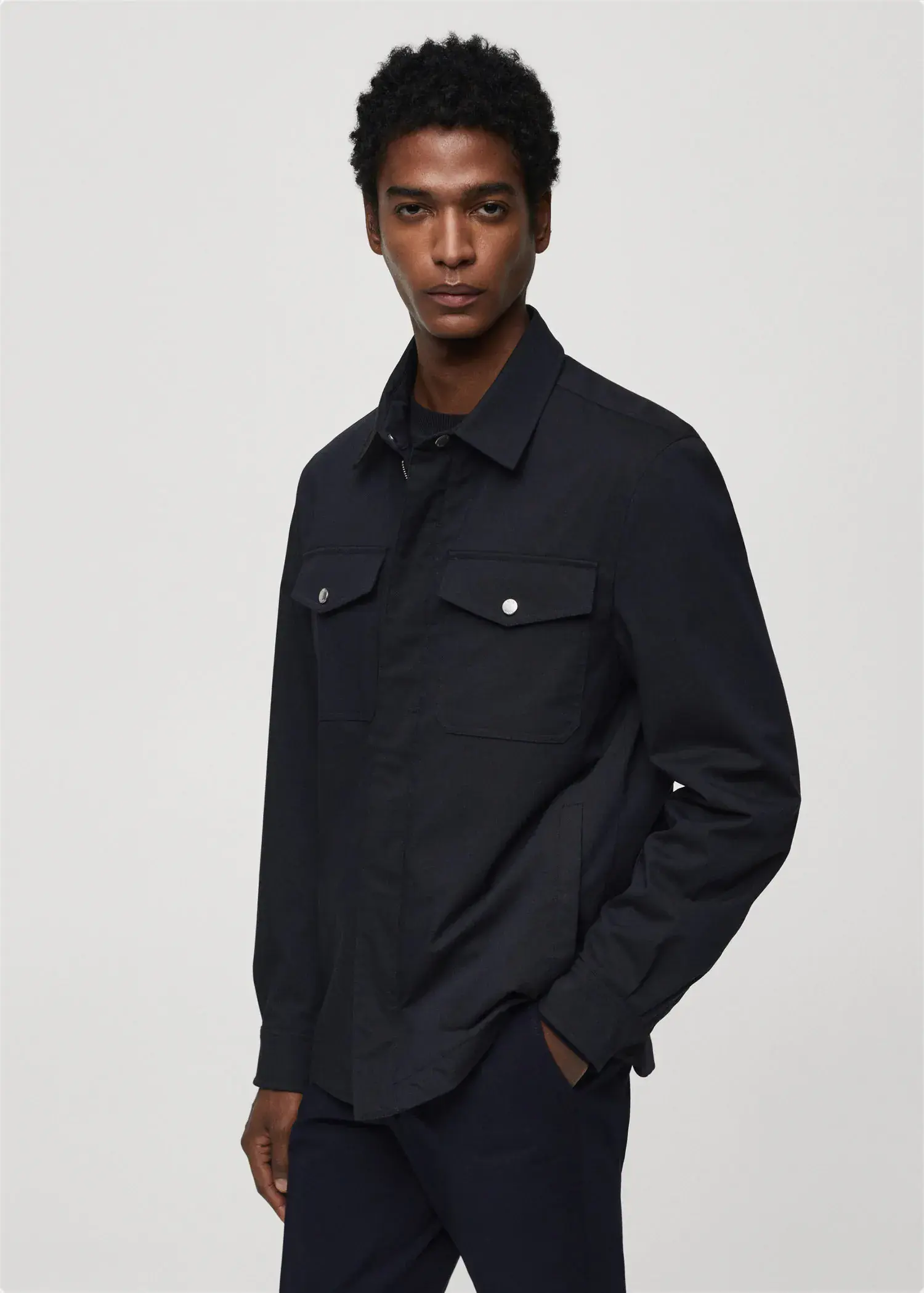 Mango Water-repellent jacket with pockets. 1