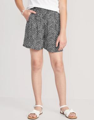 Old Navy Mid-Rise Printed Pull-On Shorts for Girls black