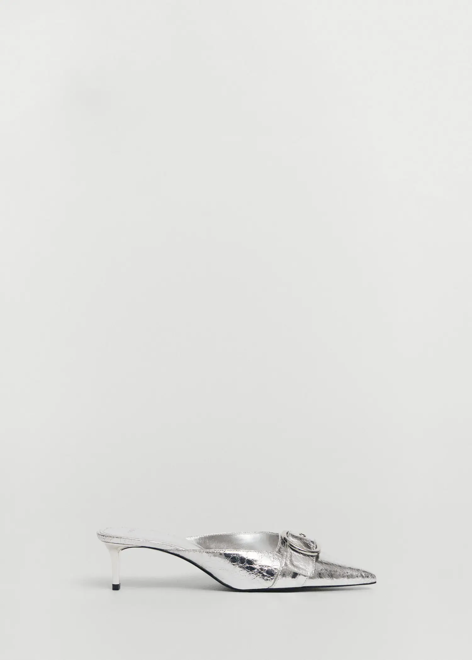 Mango Metallic heeled shoe with buckle. 2