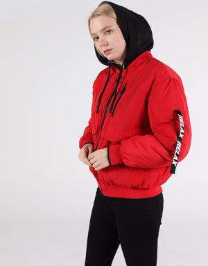  Regular Fit Kadın Kırmızı Mont