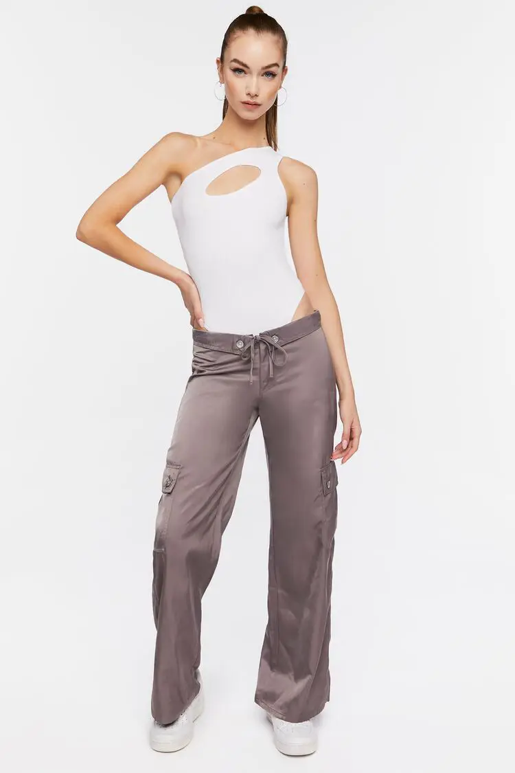 Forever 21 Forever 21 Satin Cargo Pants Shiitake. 1