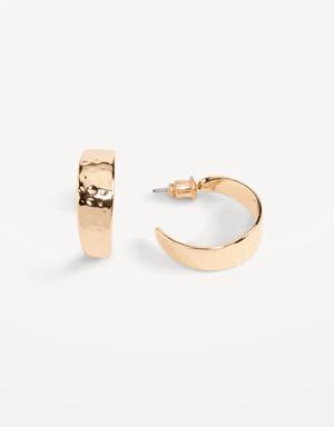 Gold-Plated Chunky Hoop Earrings for Women gold