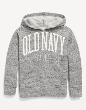 Gender-Neutral Logo-Graphic Pullover Hoodie For Kids gray