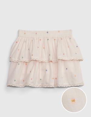 Toddler Shiny Tiered Skirt beige