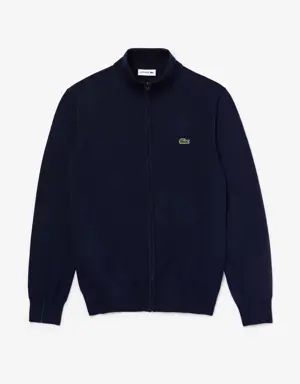 Men's High-Neck Organic Cotton Zip-Up Sweater