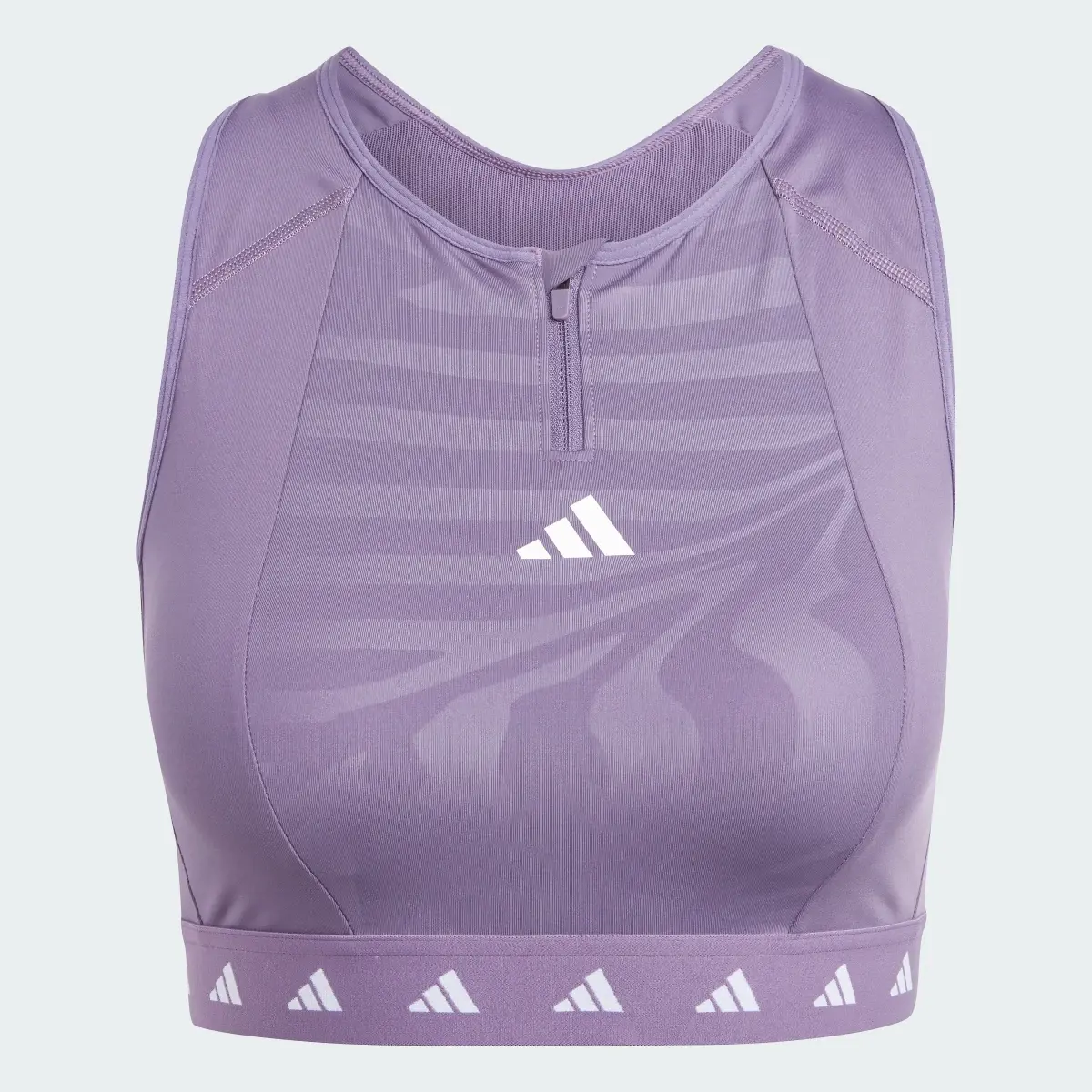 Adidas Powerimpact Training Medium-Support Techfit High-Neck Zip Sport-BH. 1