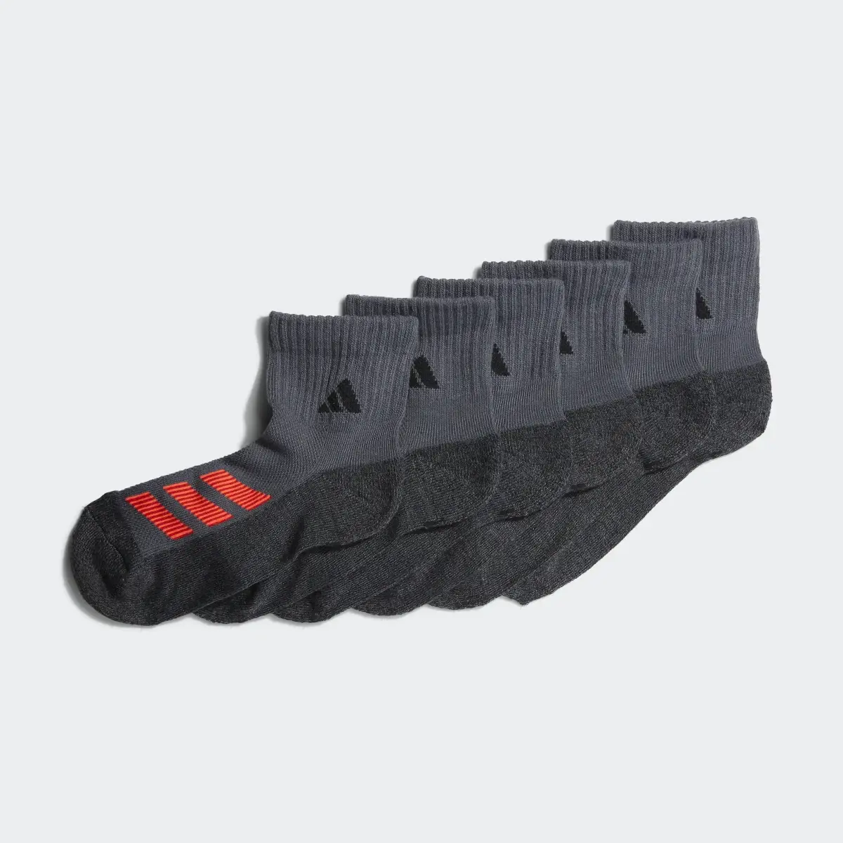 Adidas Cushioned Angle Stripe Quarter Socks 6 Pairs. 2