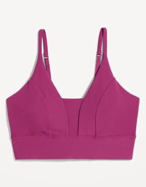 Old Navy Light Support PowerSoft Textured-Rib Sports Bra for Women pink