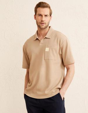Polo Yaka %100 Pamuk Oversize Cepli Tişört