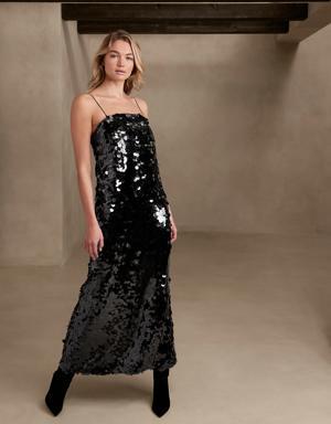 Teia Sequin Maxi Dress black