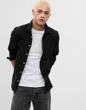 Gap All-Day Poplin Shirt in Untucked Fit black