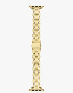 Gold Pavé Scallop Link 38/40mm Band For Apple Watch®