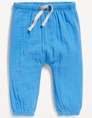 Unisex Double-Weave Cinched-Hem Jogger Sweatpants for Baby blue
