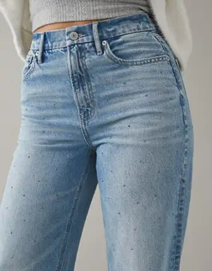 Strigid Curvy Embellished Super High-Waisted Baggy Straight Jean