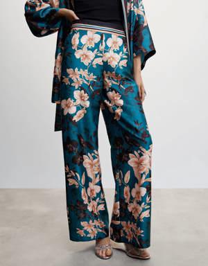 Floral palazzo trousers