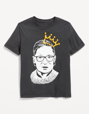 Matching "Ruth Bader Ginsburg" Gender-Neutral Graphic T-Shirt for Kids black