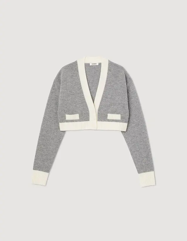 Sandro Cropped knitted cardigan. 2