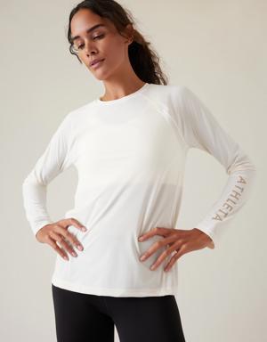 Athleta Ultimate Train Logo Top white