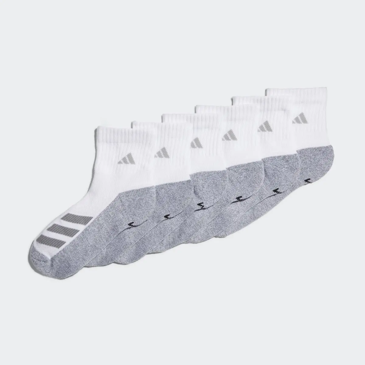 Adidas Cushioned Angle Stripe Quarter Socks 6 Pairs. 2