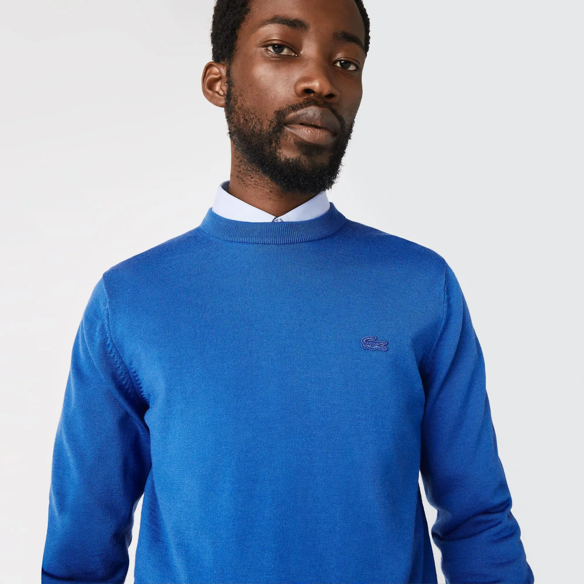 Lacoste Sweater em lã merino com decote redondo para homem. 1