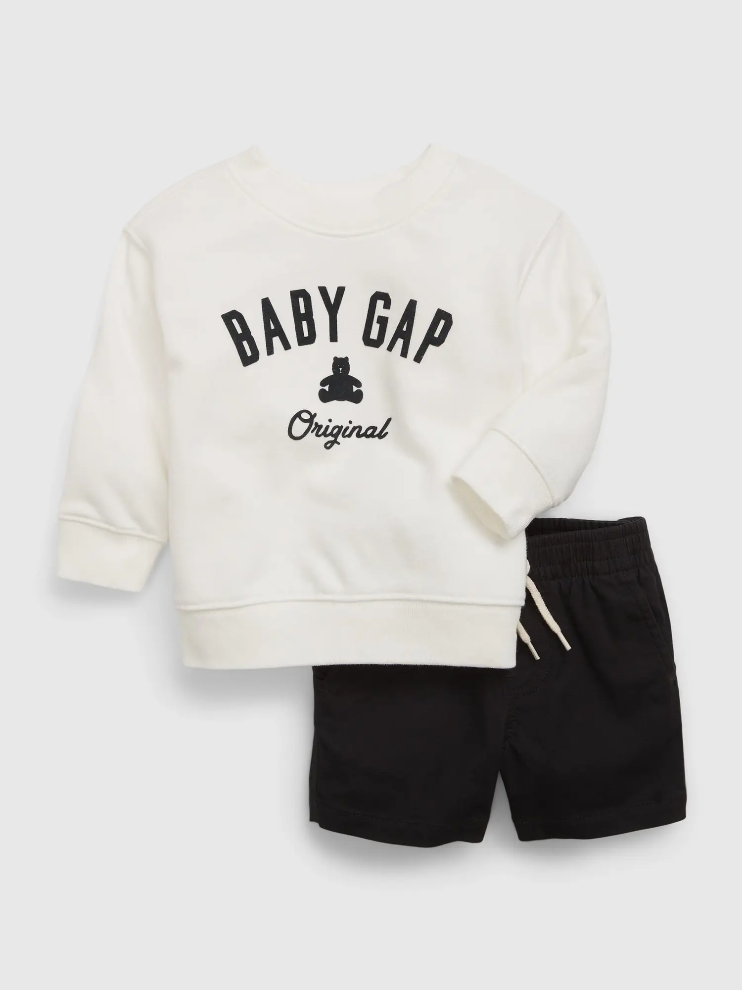 Gap Baby Logo Sweat Set white. 1