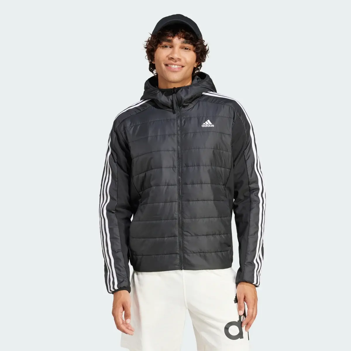 Adidas Chaqueta con capucha Essentials Insulated Hybrid 3 bandas. 2