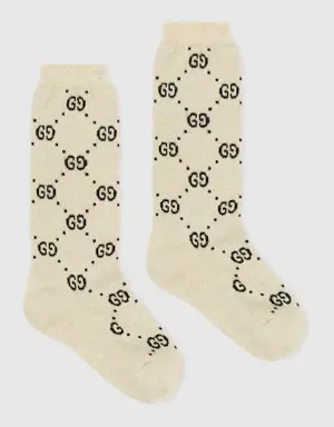 Children's cotton GG lamé socks