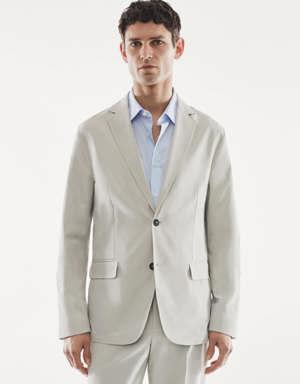 Slim-fit technical suit jacket