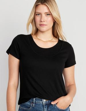 Maternity UltraLite Rib-Knit Nursing T-Shirt black