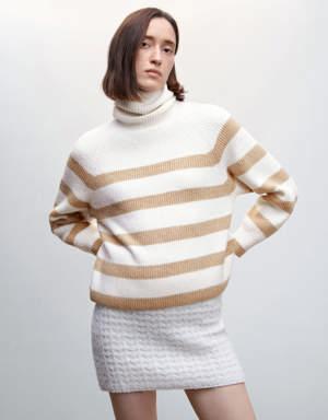 Mango Striped turtleneck sweater