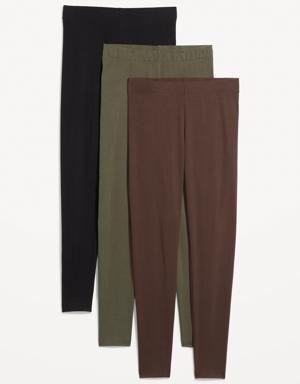 Old Navy High-Waisted Leggings 3-Pack For Women green