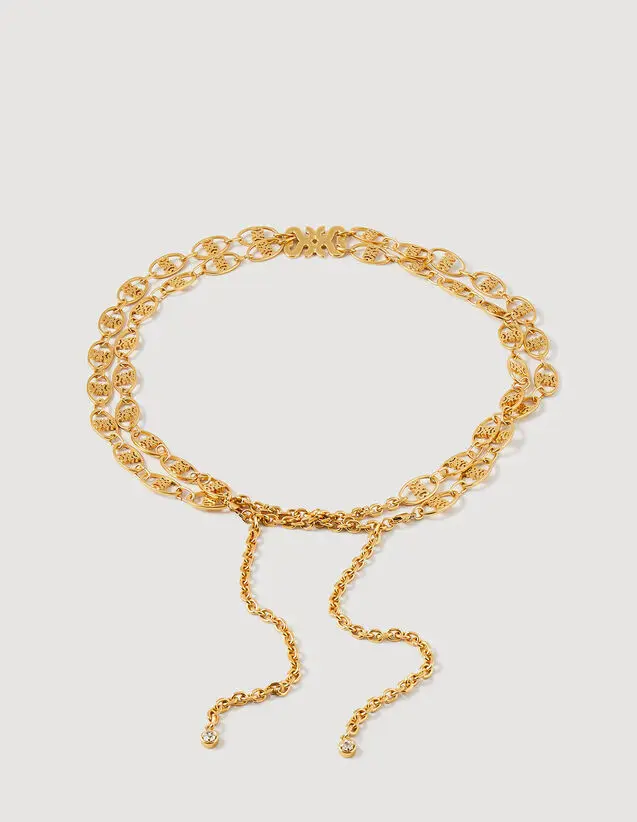 Sandro Double chain jewellery belt. 2