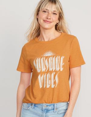 EveryWear Slub-Knit Graphic T-Shirt for Women multi