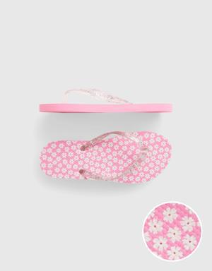 Kids Graphic Flip Flops pink