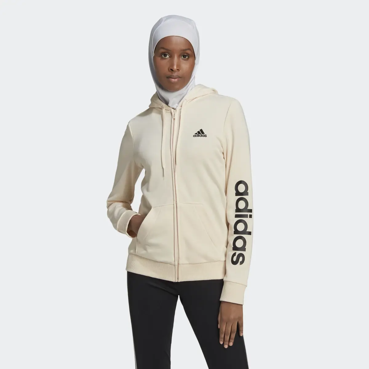 Adidas Essentials Logo Full-Zip Hoodie. 2