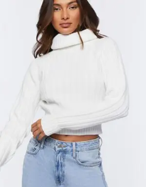 Forever 21 Ribbed Turtleneck Sweater White