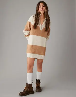 American Eagle Oversized Collared Sweater Dress. 1