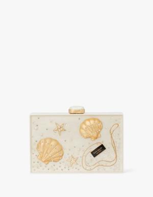 What The Shell Ocean Scene Resin Frame Clutch