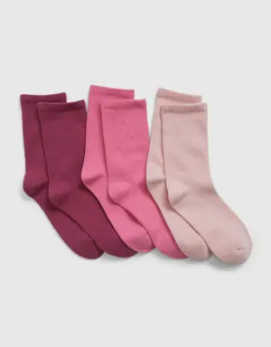 Kids Cotton Crew Socks (3-Pack) pink