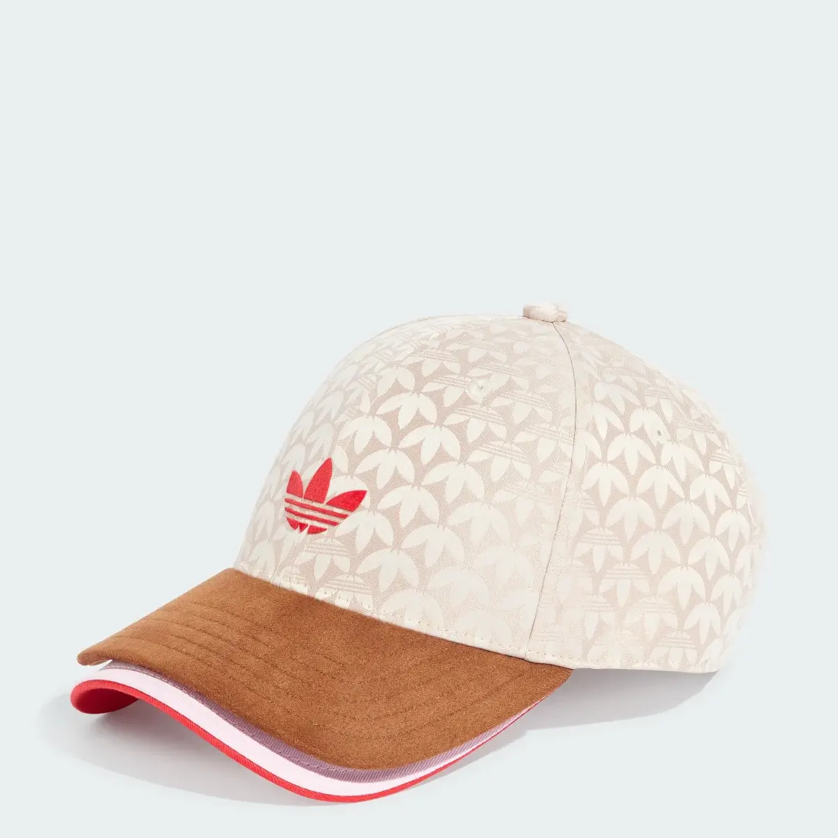 Adidas Gorra Trefoil Monogram Jacquard Suede Double Visor Baseball. 1