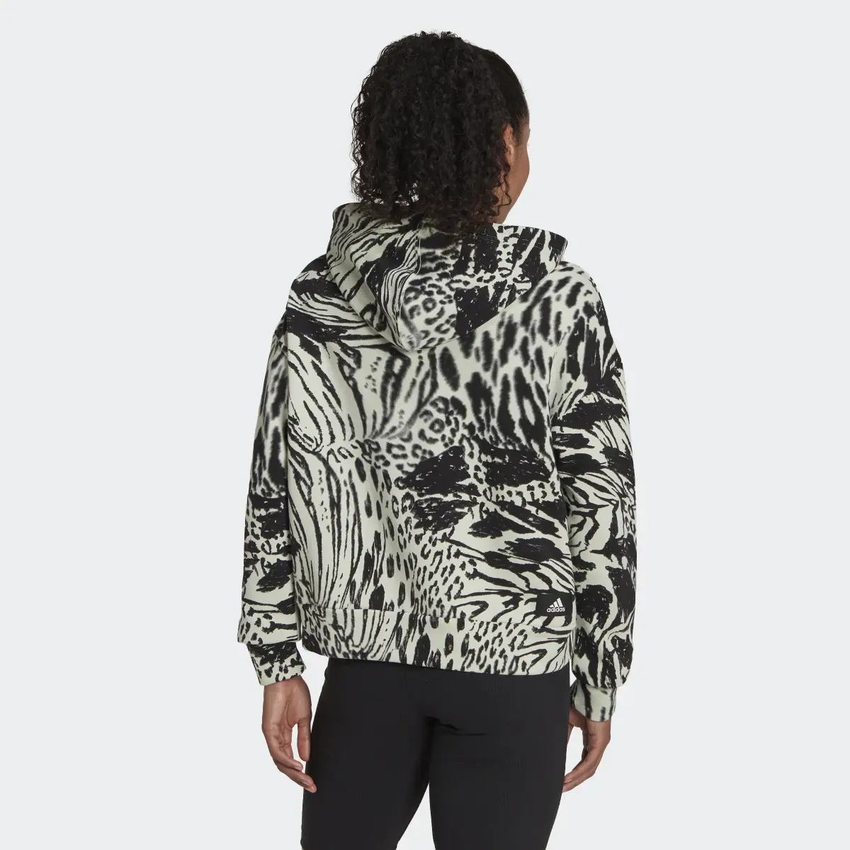 Adidas Future Icons Animal Print Hoodie. 3