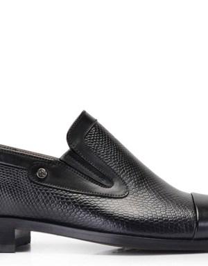 Siyah Klasik Loafer Kösele Erkek Ayakkabı -10782-