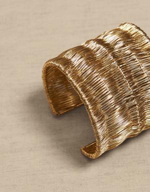Maya Woven Cuff Bracelet &#124 Aureus + Argent gold